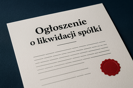 publikacja ogłoszenia o likwidacji spółki